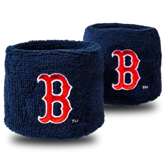 Franklin Sports Boston Red Sox B Logo Pair of 2.5" Wristbands