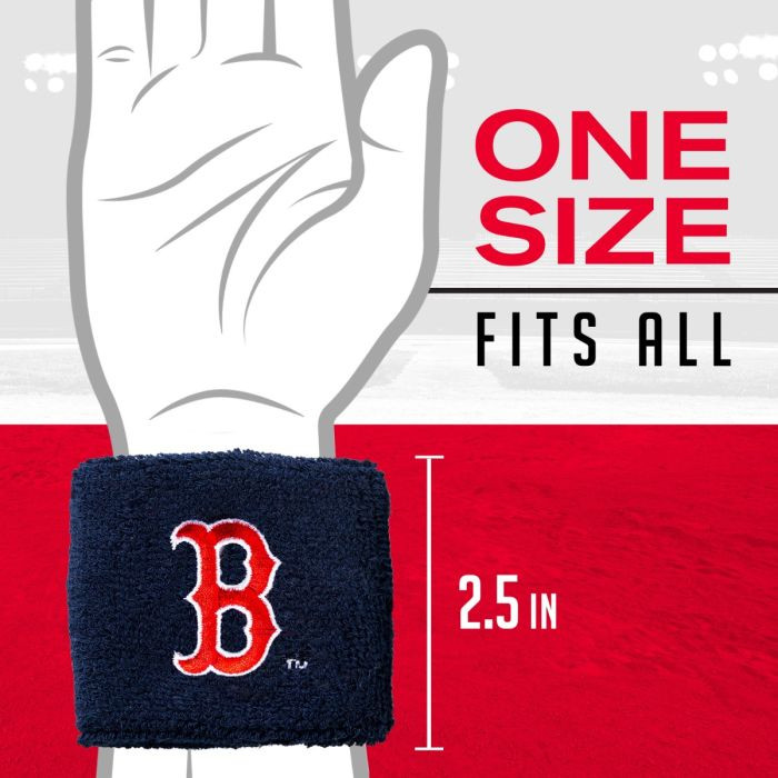 Franklin Sports Boston Red Sox B Logo Pair of 2.5" Wristbands