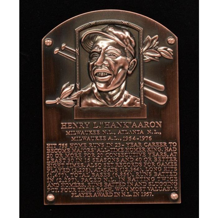 Hank Aaron Hall of Fame Exclusive 3 Piece Pin Set with Plaque Bust Ltd Ed of 1,982 Hank Aaron Hall of Fame Exclusive 3 Piece Pin Set with Plaque Bust Ltd Ed of 1,982
