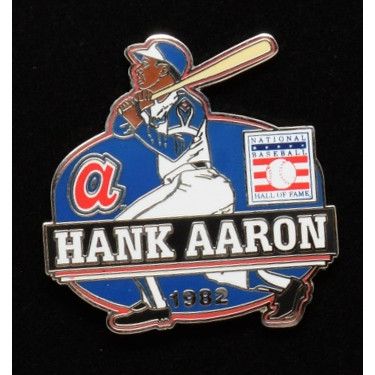 Hank Aaron Hall of Fame Exclusive 3 Piece Pin Set with Plaque Bust Ltd Ed of 1,982 Hank Aaron Hall of Fame Exclusive 3 Piece Pin Set with Plaque Bust Ltd Ed of 1,982