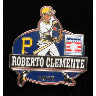 Roberto Clemente Hall of Fame Exclusive 3 Piece Pin Set with Plaque Bust Ltd Ed of 1,973