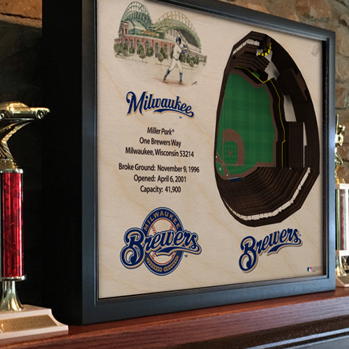 Milwaukee Brewers 25 Layer 25 x 19 StadiumViews 3D Wall Art Milwaukee Brewers 25 Layer 25 x 19 StadiumViews 3D Wall Art