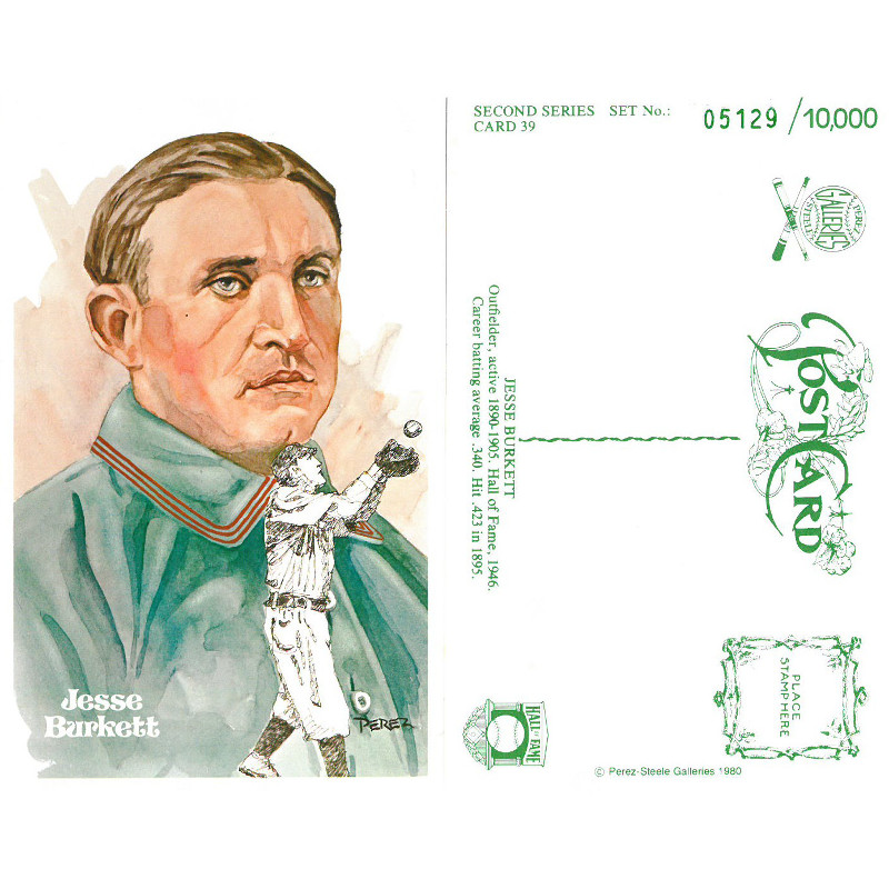 Perez-Steele Jesse Burkett Limited Edition Postcard Perez-Steele Jesse Burkett Limited Edition Postcard