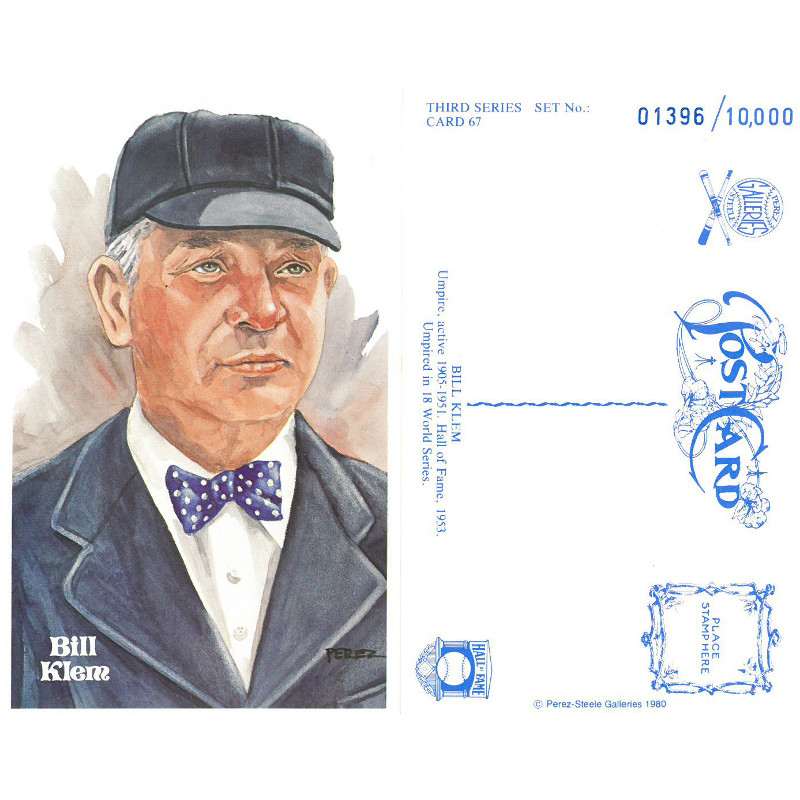 Perez-Steele Bill Klem Limited Edition Postcard Perez-Steele Bill Klem Limited Edition Postcard
