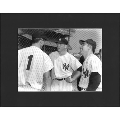 メジャーリーガー写真プリントボール Matted 8x10 Photo- Mickey Mantle, Billy Martin and Yogi Berra