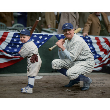 Babe Ruth Ray Kelly 1923 Posing 11 x 14 Colorized Print