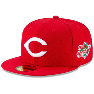 CINCINNATI REDS WORLD CHAMPS 25TH & 10TH ANNIVERSARIES NEW ERA FITTED –  SHIPPING DEPT