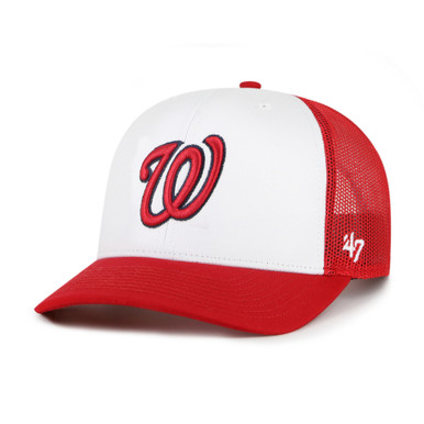 Men’s ’47 Washington Nationals Freshman Trucker Red and White Snapback  Adjustable Cap