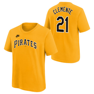 Youth Nike Roberto Clemente Pittsburgh Pirates Yellow Name