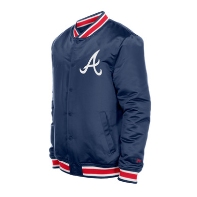 Men's New Era Atlanta Braves Classic Navy Satin Jacket