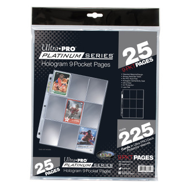 Ultra Pro Platinum Series 25 count 9 Pocket Baseball Card 3 Ring Album Pages  (25 Pack)