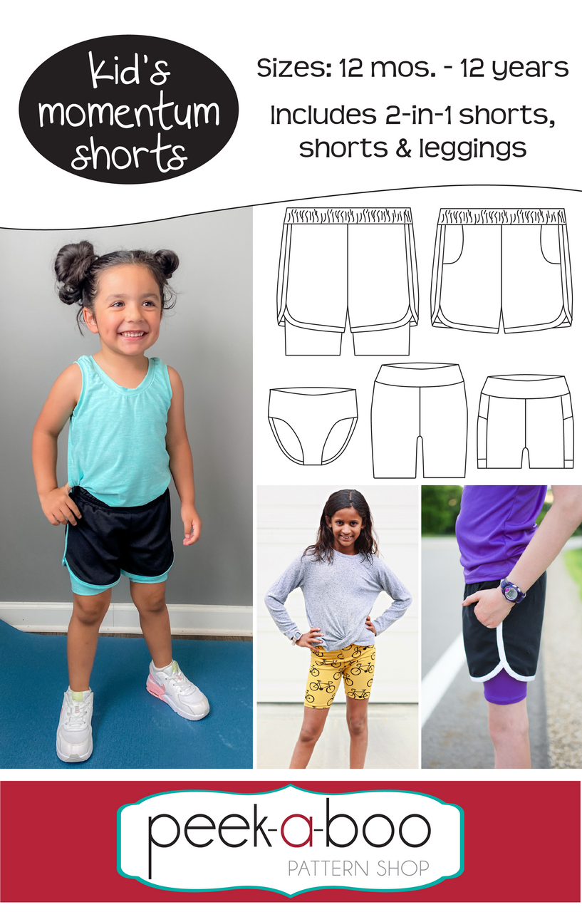 Kid's Momentum Shorts Pattern | PDF Sewing Pattern kid-s-momentum-shorts-pattern-pdf-sewing-pattern