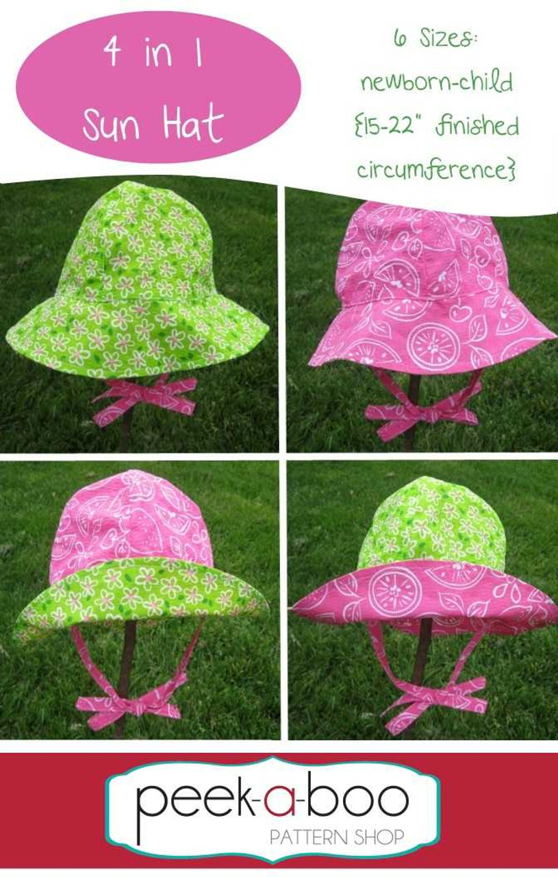 Sun Hat With Neck Flap Sewing Pattern PDF Sewing Pattern hat Pattern Baby,  Kid, Toddler, Infant, Child, Adult Size NB Adult. 