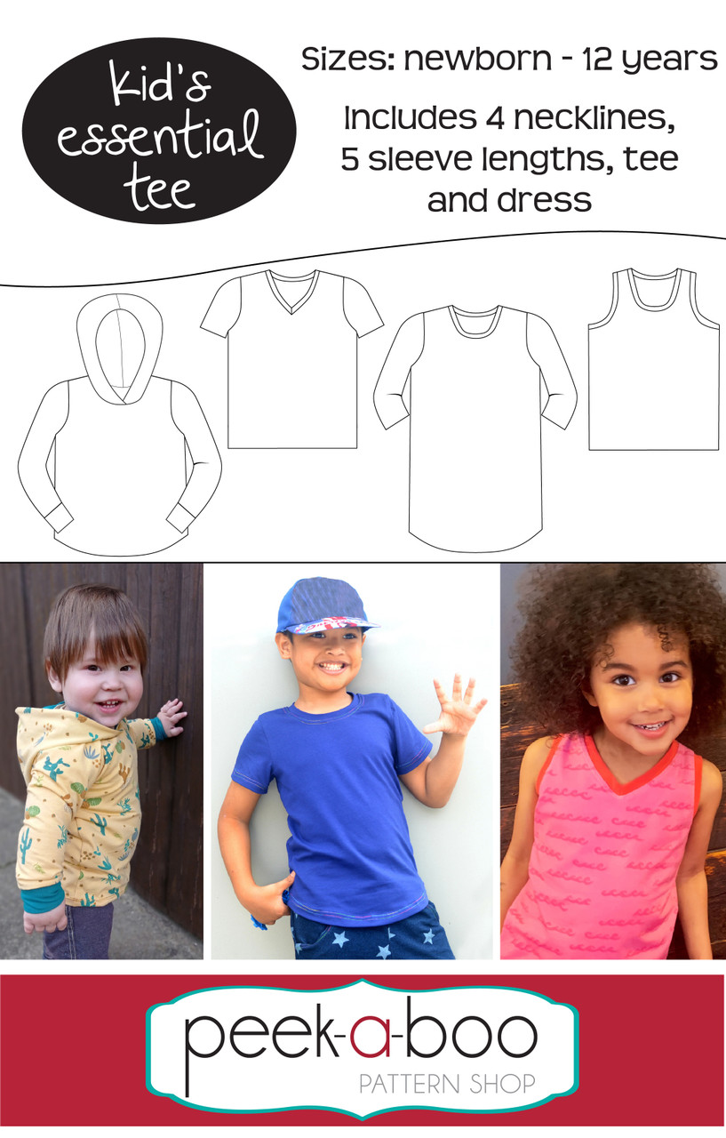 Kid's Essential T-Shirt Pattern | PDF Sewing Pattern kid-s-essential-t-shirt-pattern-pdf-sewing-pattern