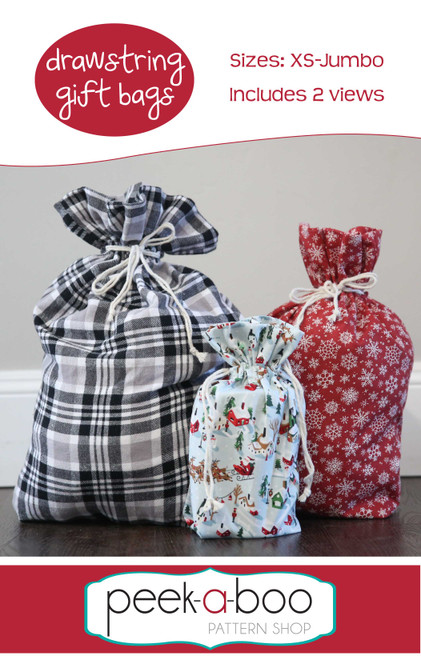 Drawstring Gift Bags Free Pattern 