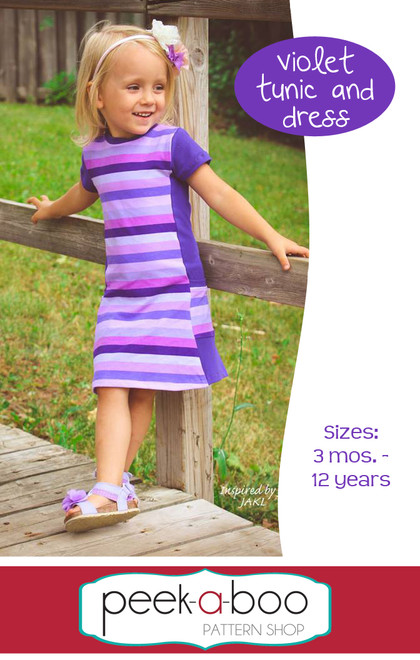 Girls tiered tunic dress sewing pattern