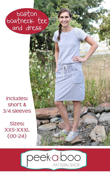 Boston Boatneck Tee and Dress Pattern 