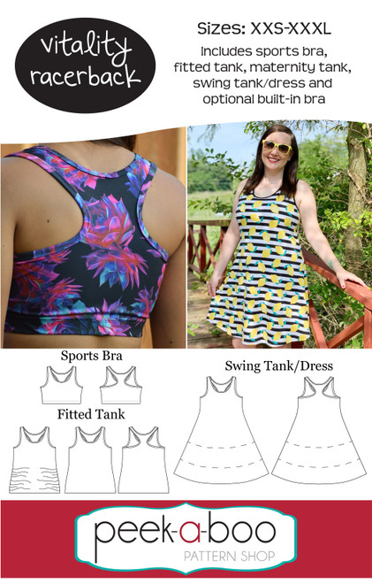 Vitality Racerback Sewing Pattern Peek A Boo Pattern Shop