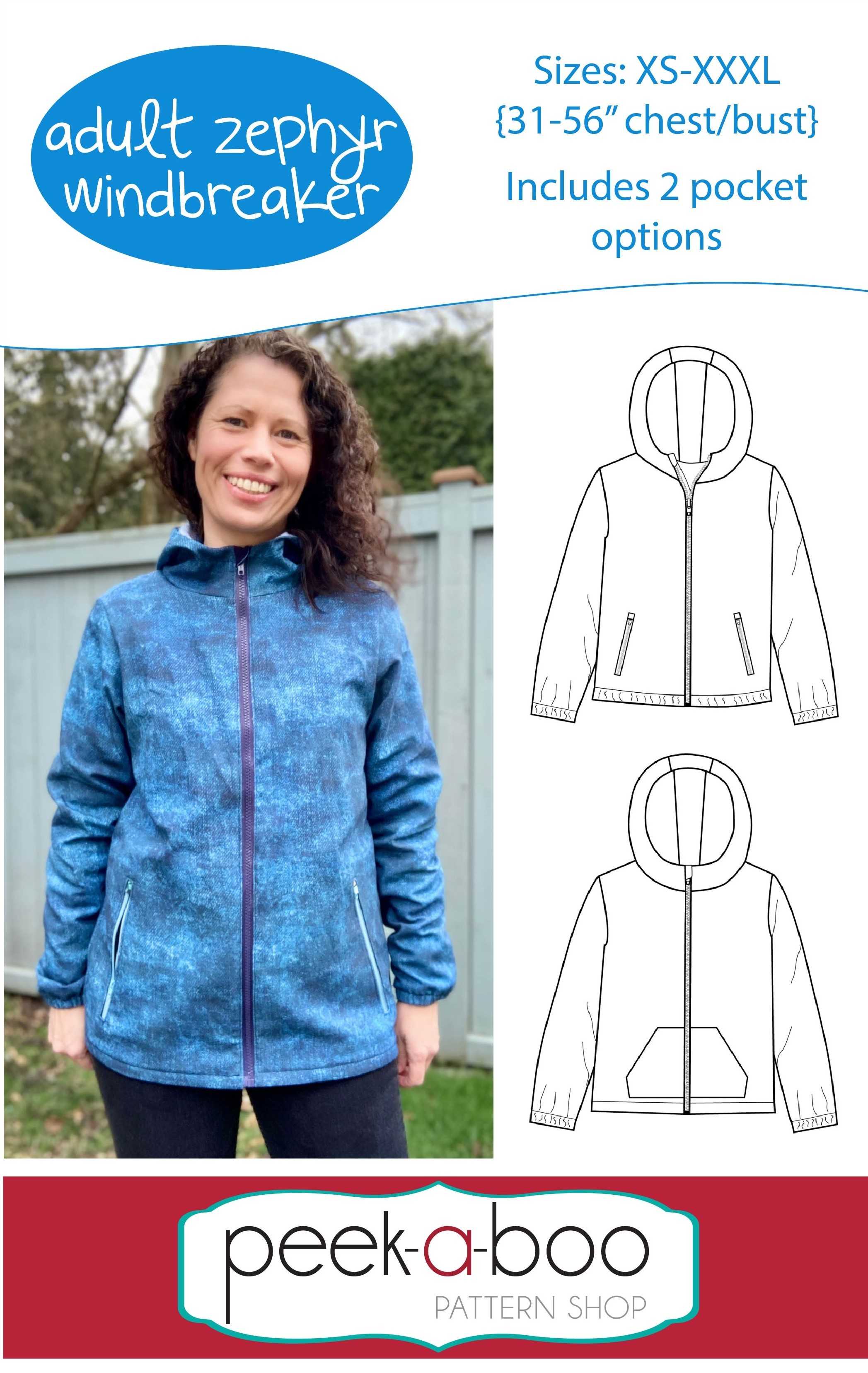 Adult Zephyr Windbreaker Pattern - Peek-a-Boo Pattern Shop