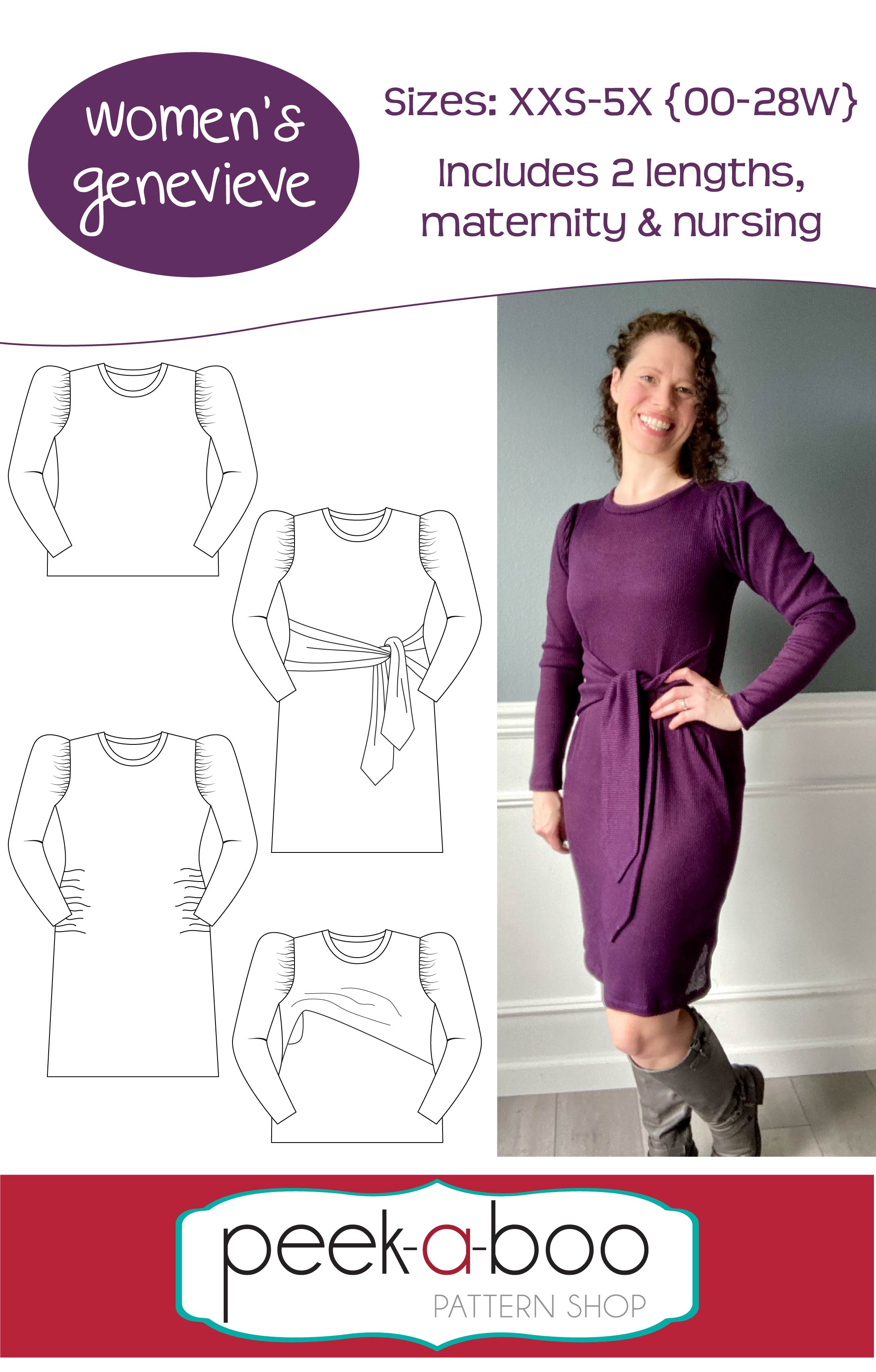 Women's Genevieve Top & Dress Pattern - Peek-a-Boo Pattern Shop