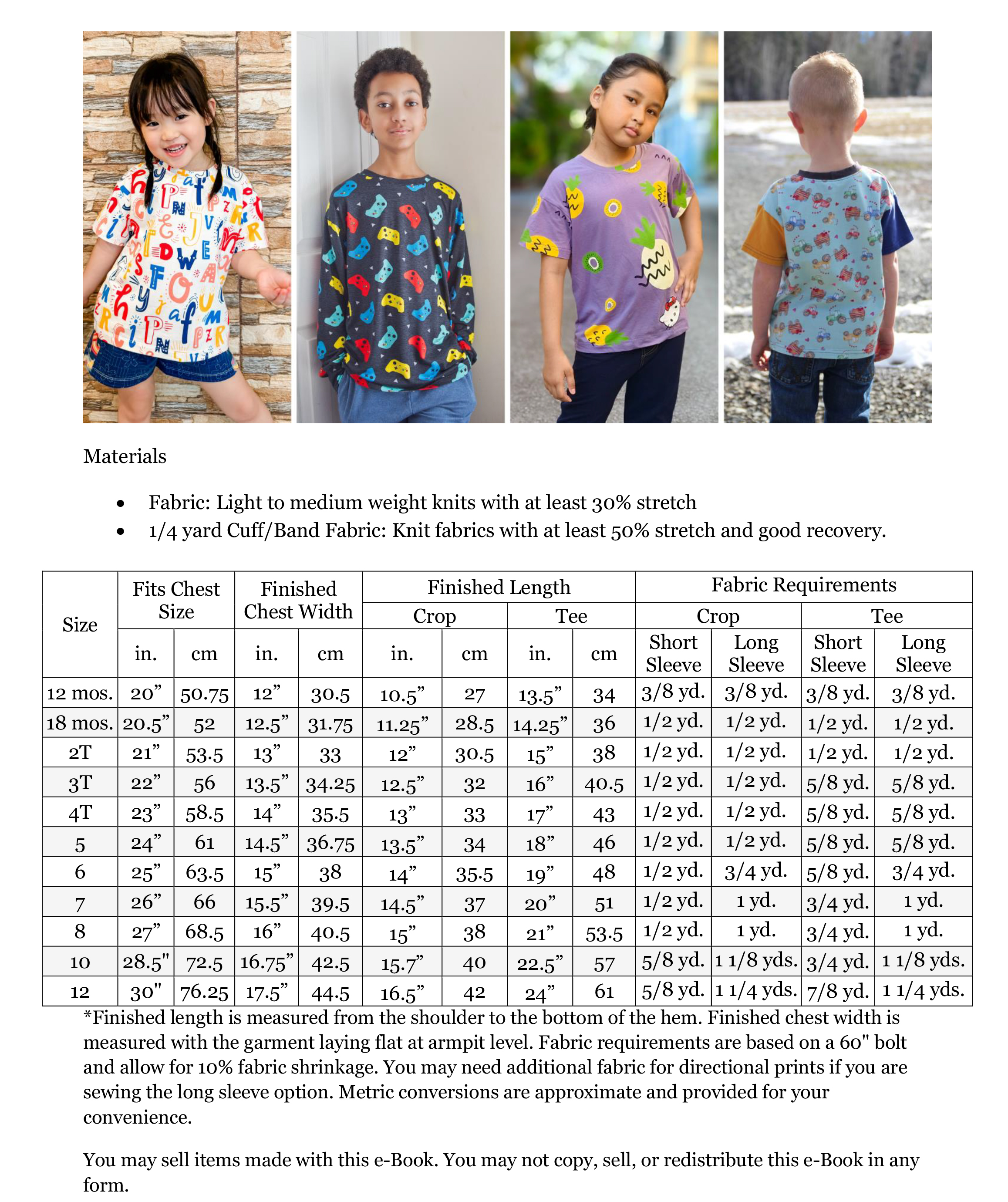 Kid's OG Oversized Tee Pattern - Peek-a-Boo Pattern Shop