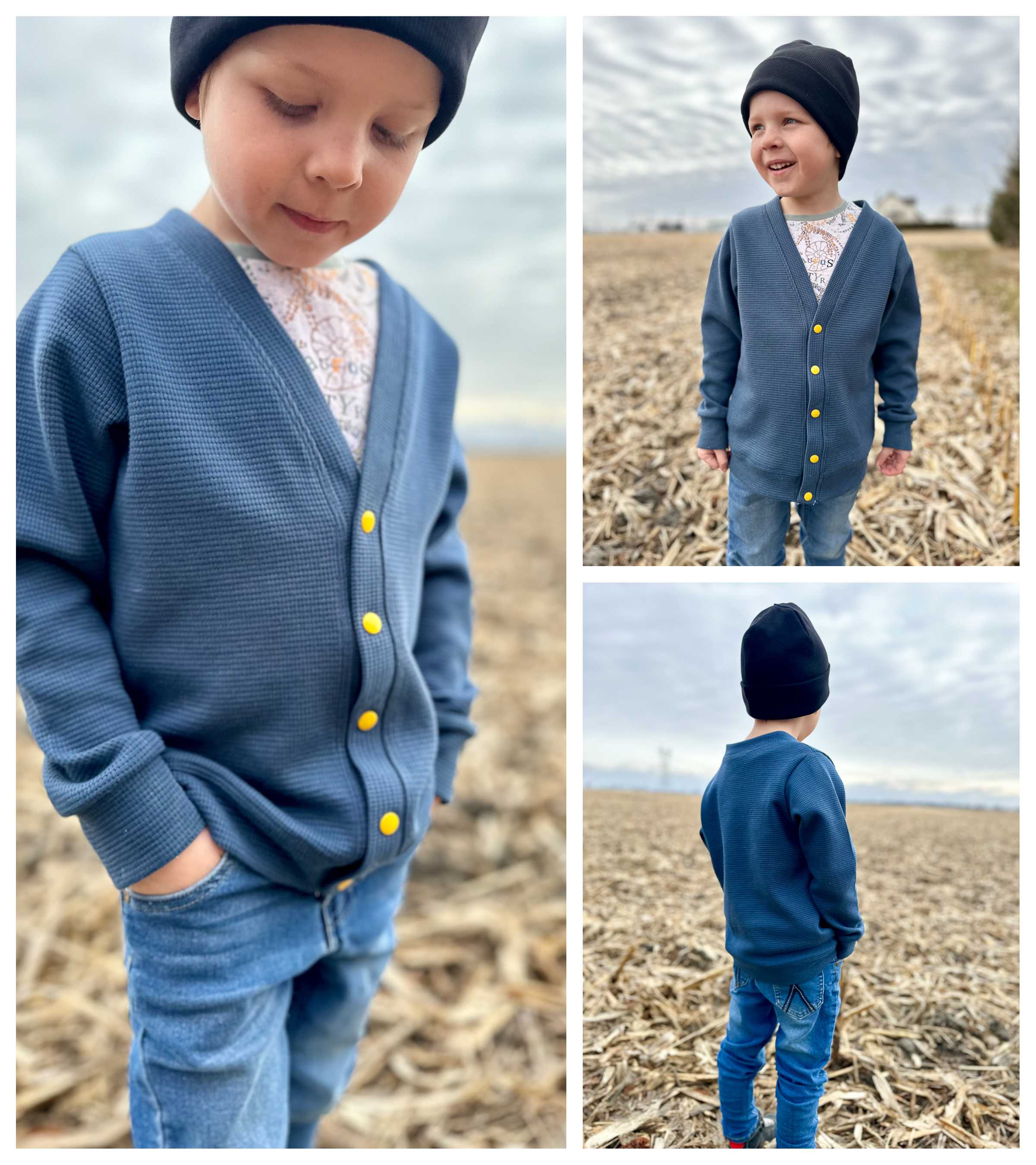 Kid's V-Neck Cardigan Pattern - Peek-a-Boo Pattern Shop