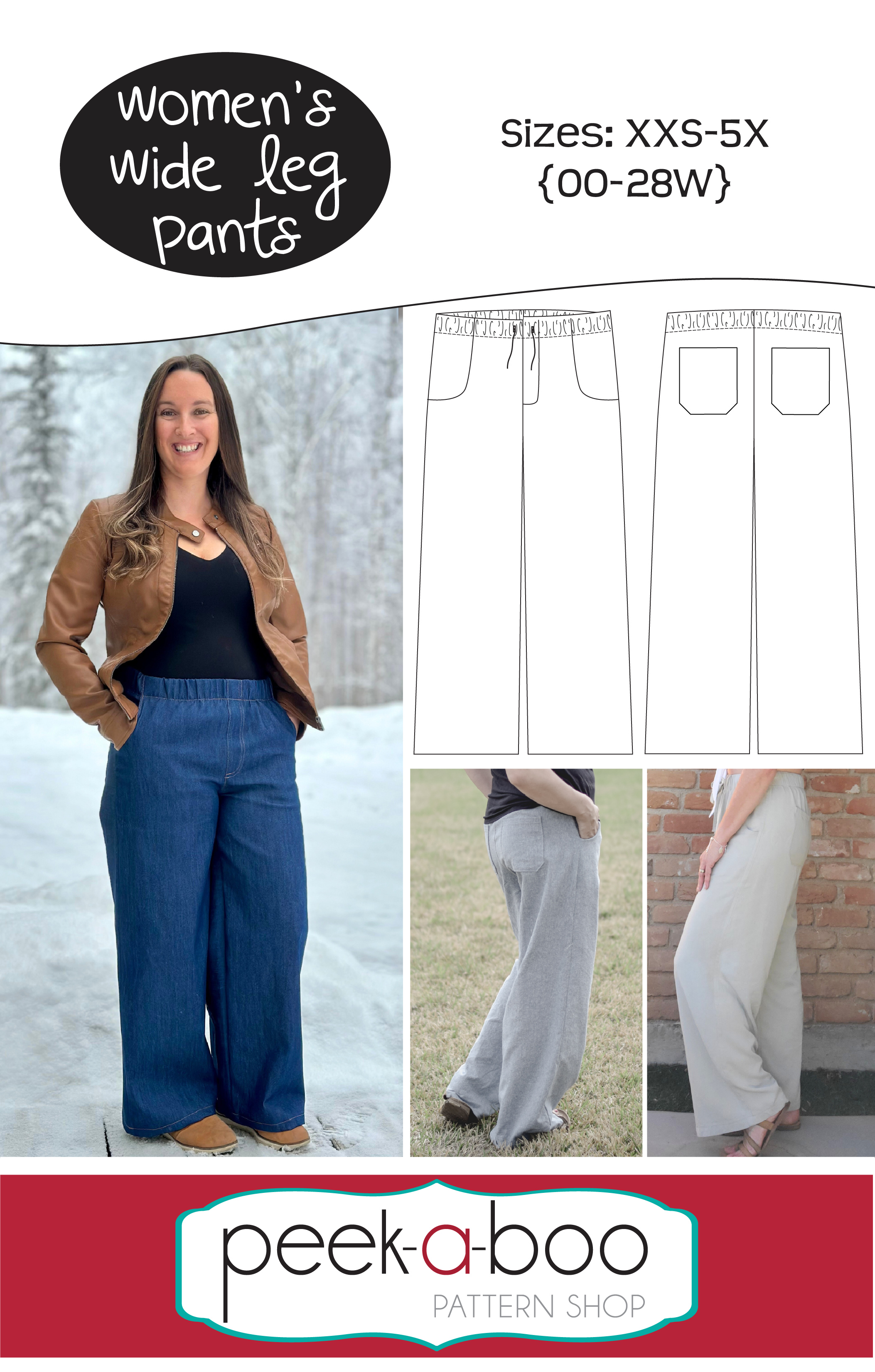 Women's Wide Leg Pants Pattern - Peek-a-Boo Pattern Shop