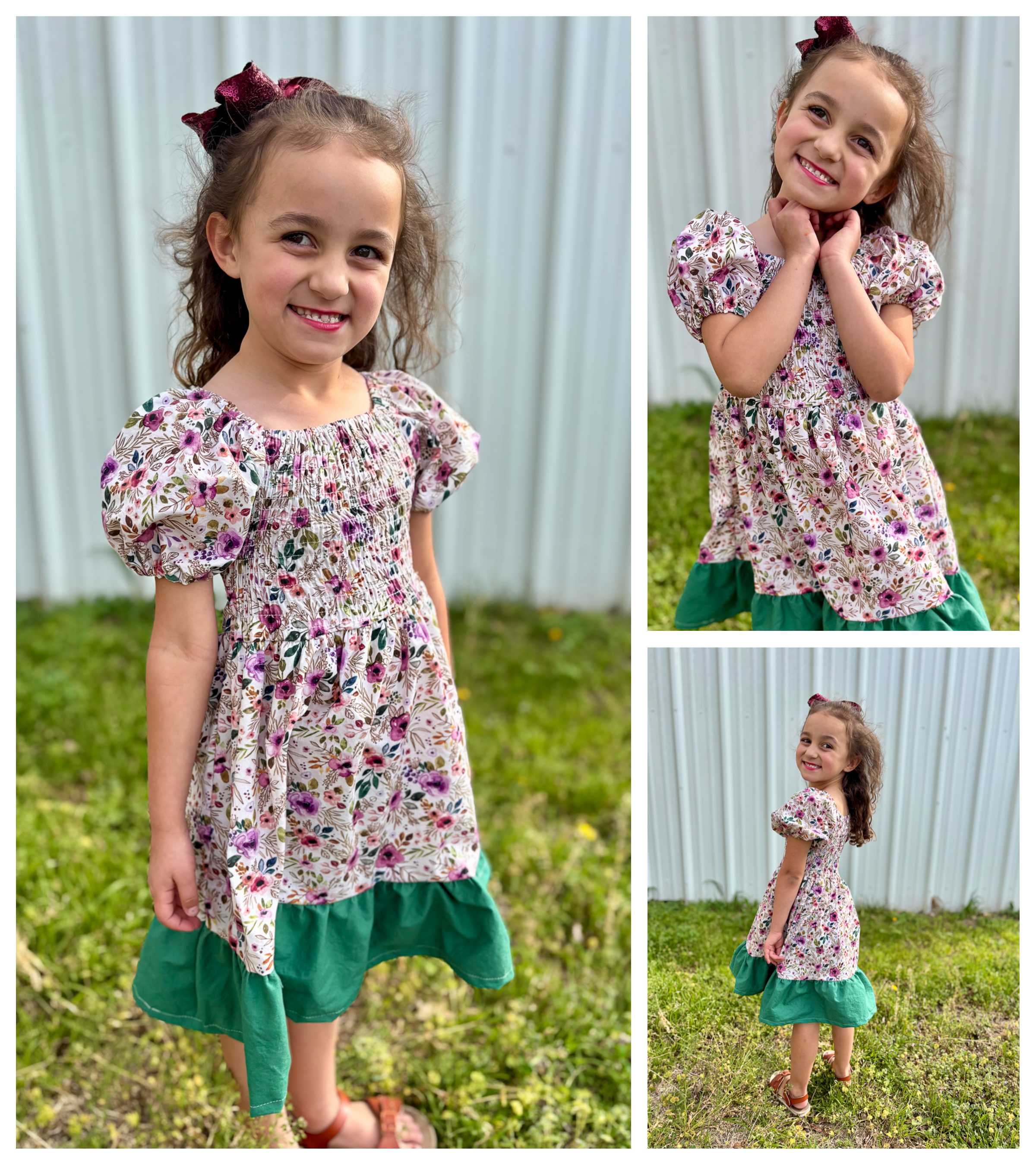 Rosebud Girls Shirred Dress Pattern | PDF Pattern