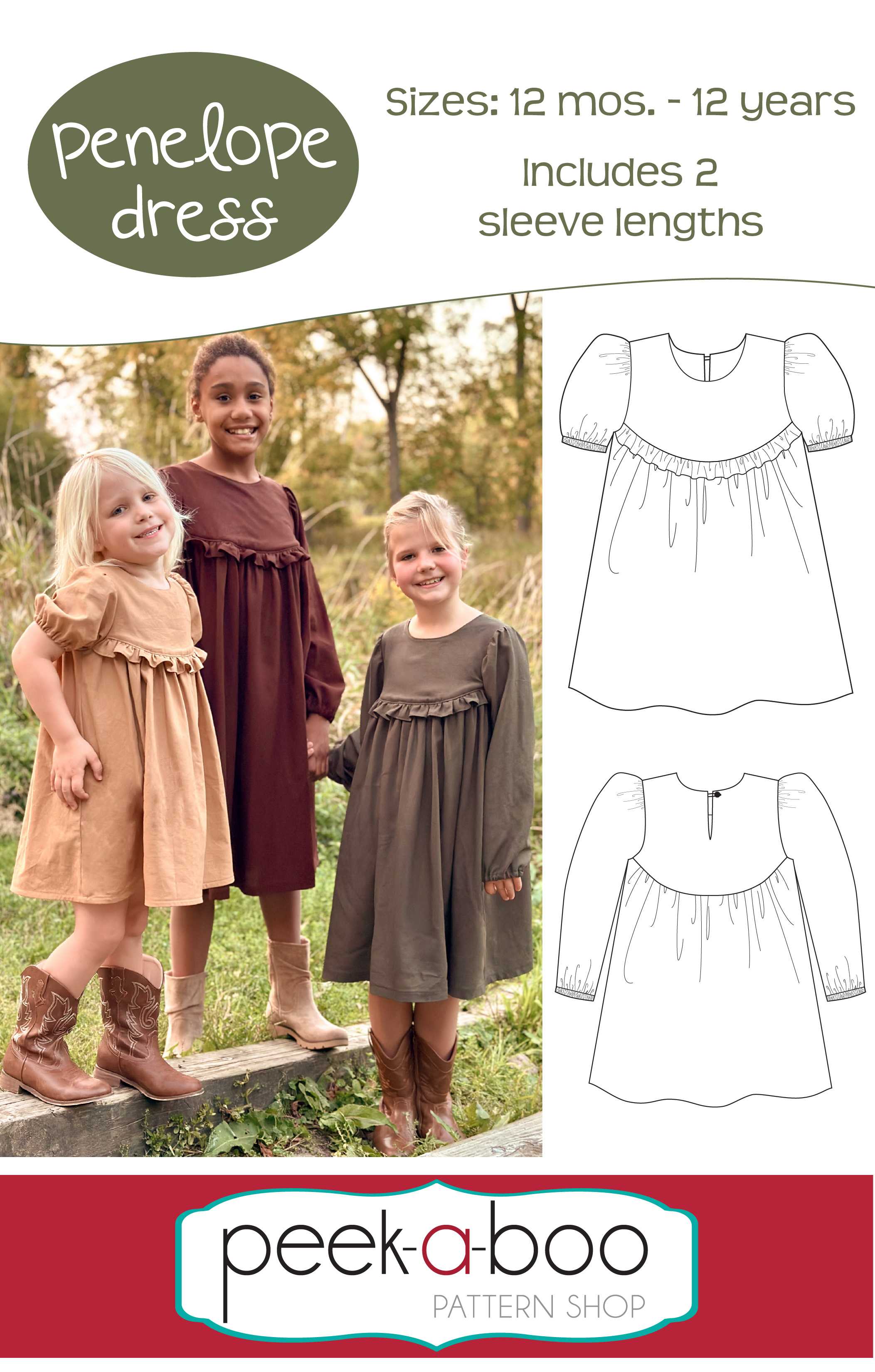 Penelope Dress Pattern - Peek-a-Boo Pattern Shop