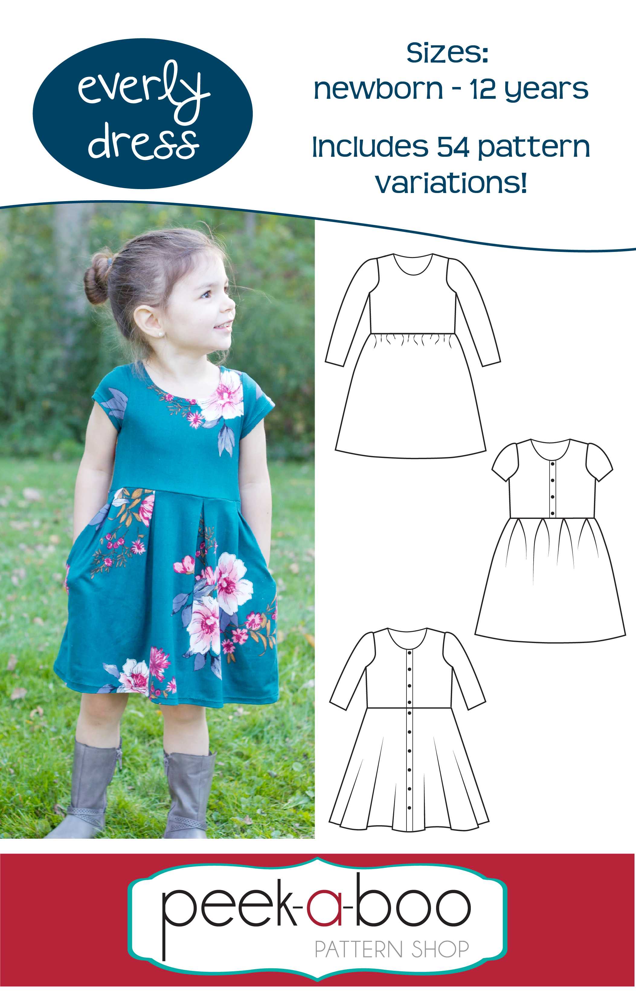 knee length dresses for ladies Valleyberry skater dress for children (PDF) main image 0