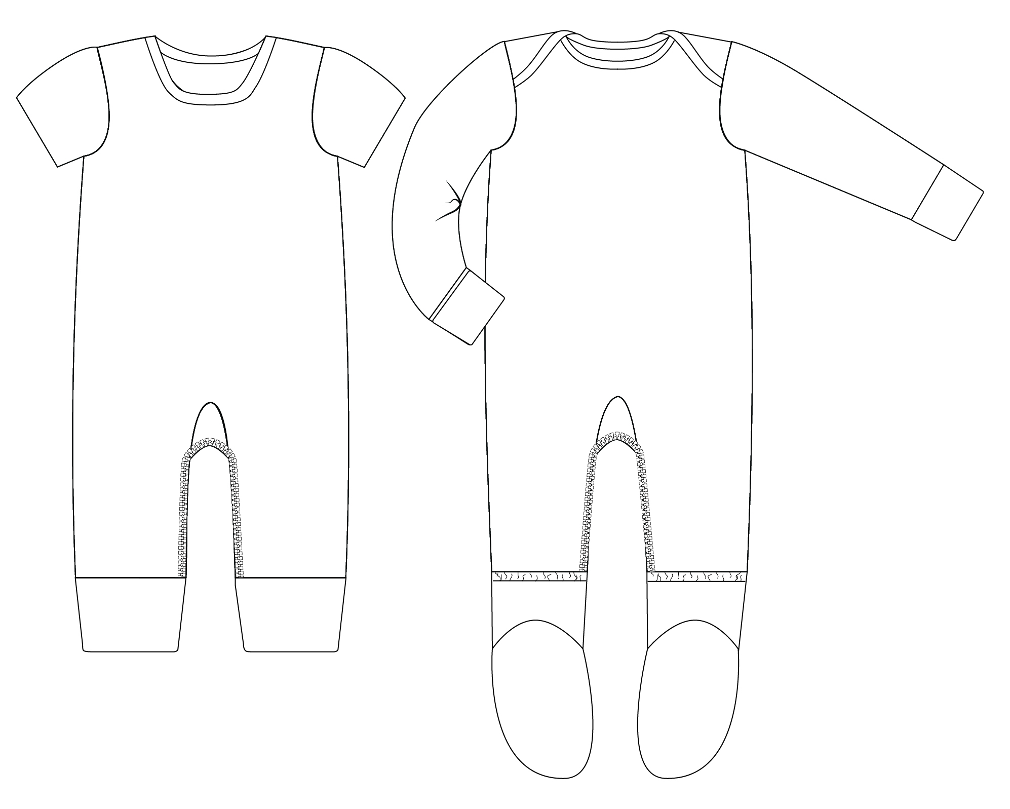 inseam zipper pajamas