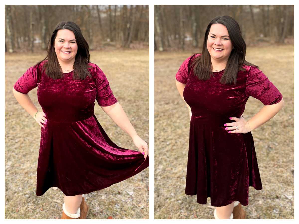 crushed velvet dress Crushed Velvet Scoop Back Dress M/L