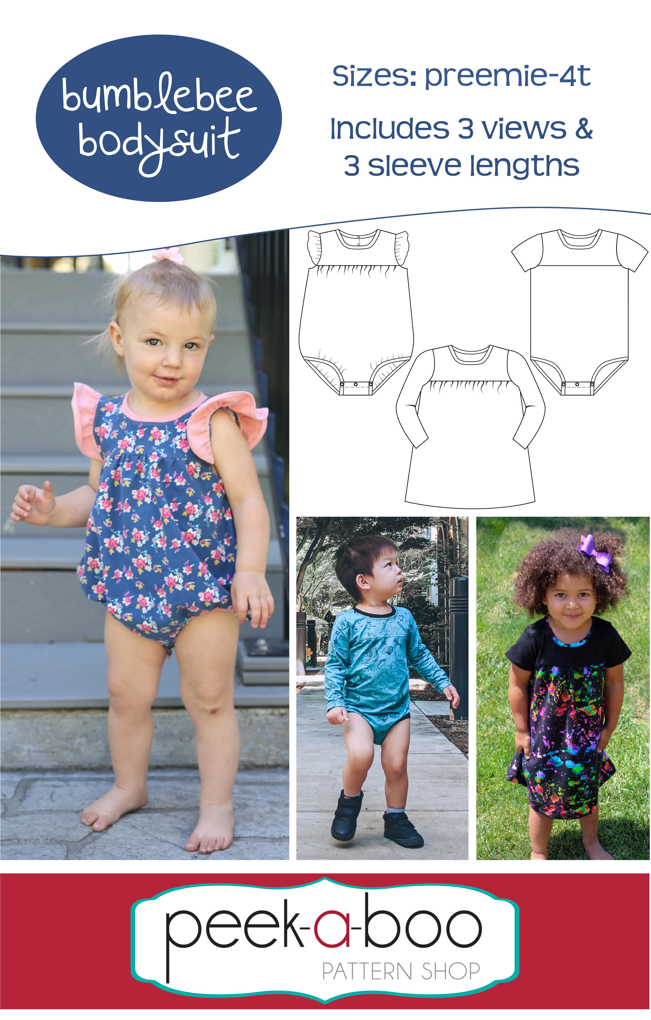 Bumblebee Bodysuit & Dress Pattern | PDF Sewing Pattern