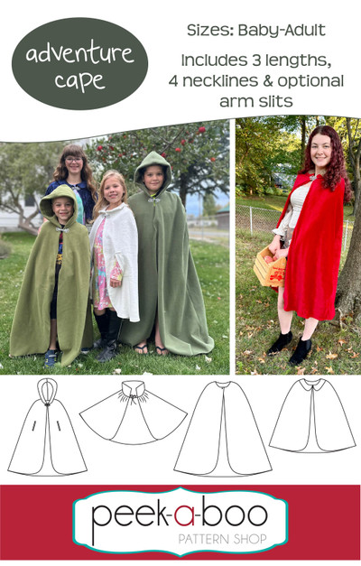 Adventure Cape Sewing Pattern - Peek-a-Boo Pattern Shop