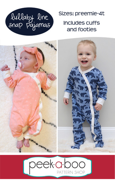 Lullaby Line Snap Pajamas - Peek-a-Boo Pattern Shop