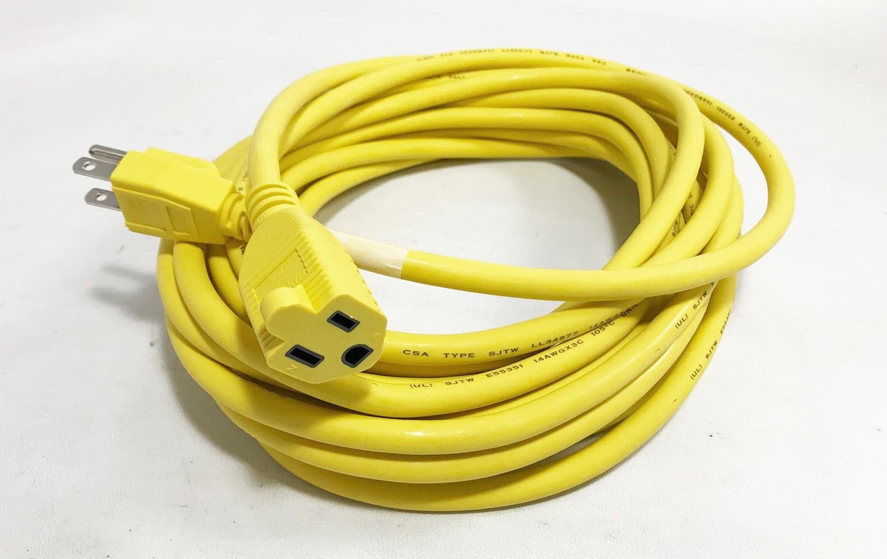 400131991 AT7637 TXM Brand Heavy Duty Yellow Outdoor Extension Cord 30', 14  AWG - TXM Manufacturing