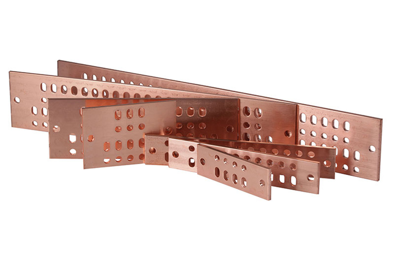 Standard 2 Solid Copper Bus Bars with Mounting/Grounding Hardware Kit