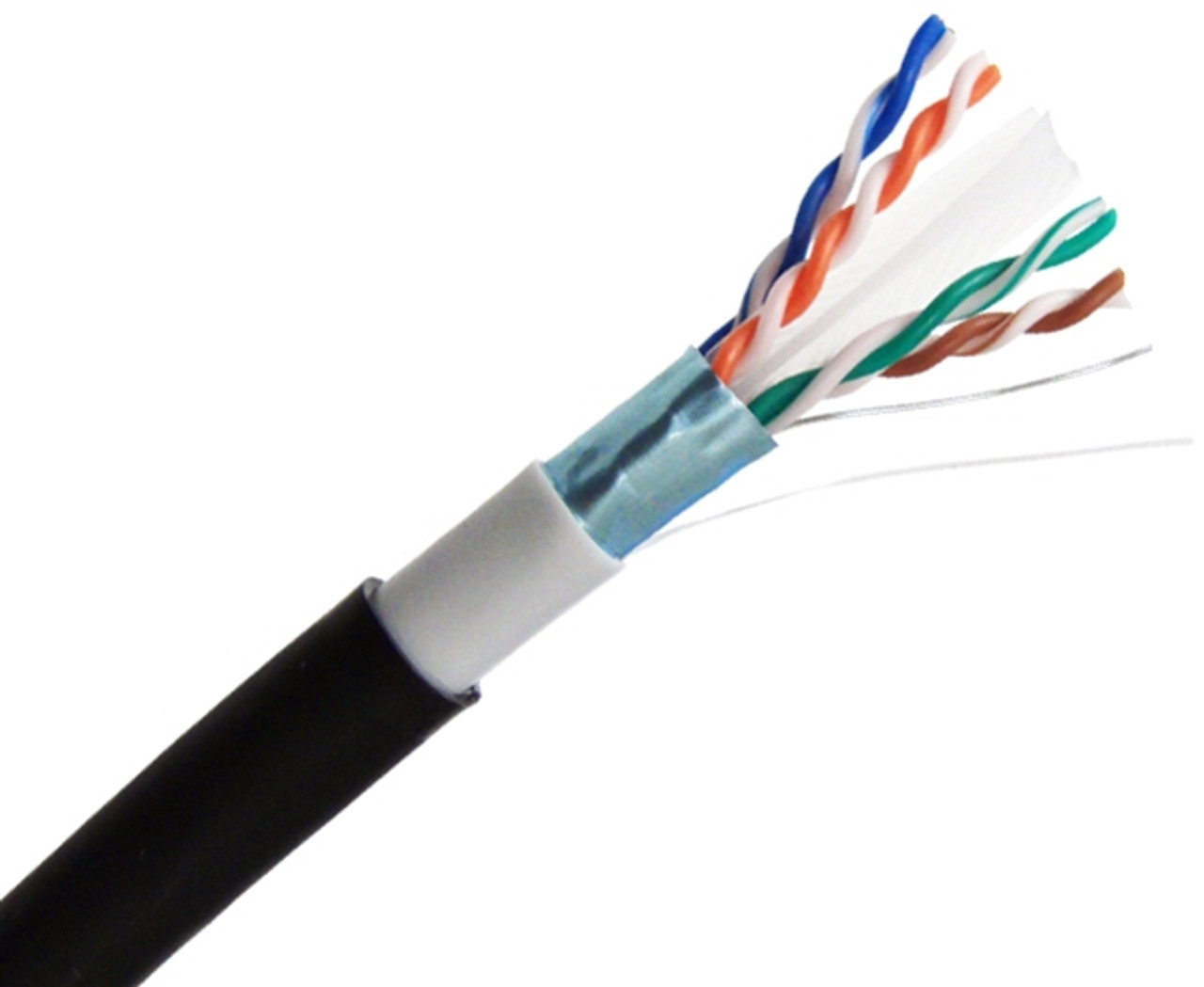 CAT6A Outdoor Bulk Ethernet Cable, Direct Burial Shielded Solid