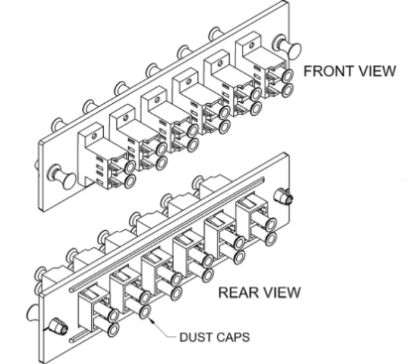 6112SMDLC OCC 12 FIBER (6-PORT) SM LCU DUPLEX BLACK ADAPTER PANEL