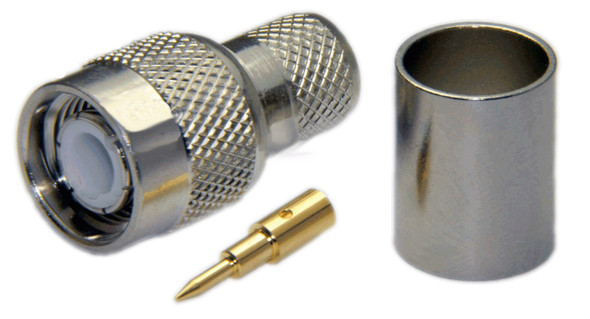 TNC Male Connector For LMR400 / LMR400UF / LOW400 / RG8U / RG213 - Crimp Connector with Solder Pin - TNCML400CS