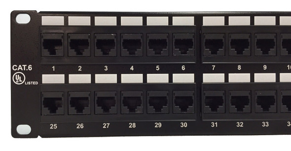 48 PORT CAT6 PATCH PANEL 2RU RJ45 TO 110 IDC 568A/B UNSHIELDED - PPC648RJ45110U2RU