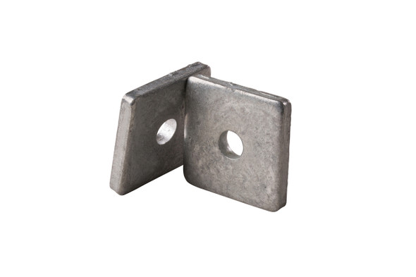 Galvanized Steel Square Washer, 1-5/8″ with 3/8″ Center Hole for 1-5/8" Strut - Kit of 100