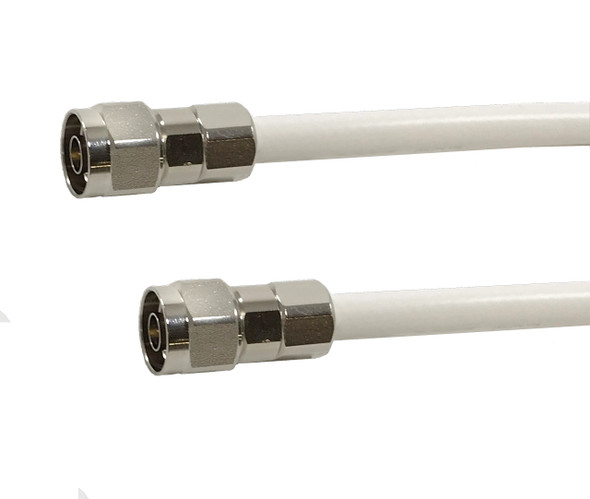  LOW-400P-WH Plenum Low Loss Coax Cable Jumper N Male to N Male, 250'- WHITE JACKET