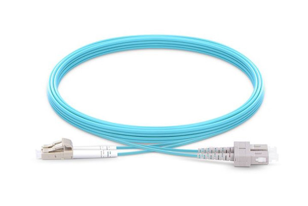 LC UPC to SC UPC Duplex OM4 Armored PVC (OFNR) Patch Cable