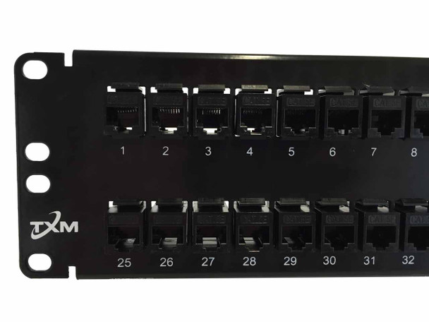 JPM810A-R2 and ADCPP48505 Equiv CAT5e 48-Port Patch Panel 2RU 19" Unshielded Feed Through - PPC5E48U2RUR19