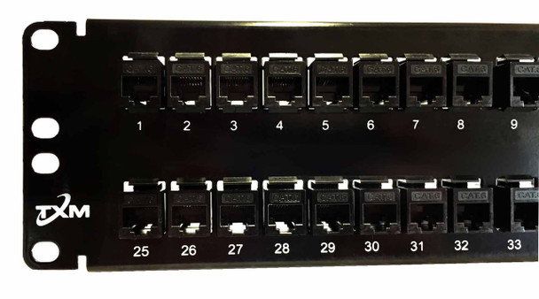 JPM820A Equivalent CAT6 48-Port Patch Panel 2 RU 19" Unshielded Feed-Through - PPC648U2RUR19