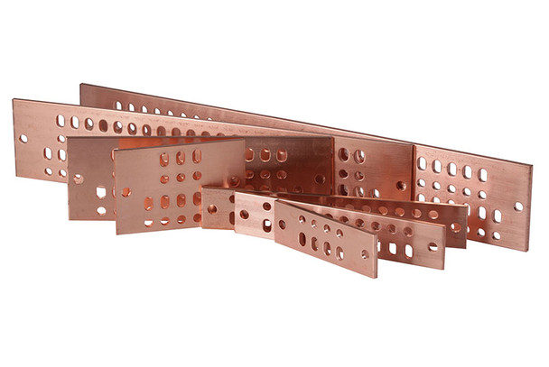 Standard 4" Solid Copper Bus Bars with Mounting/Grounding Hardware Kit