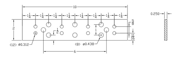 BBTGB210 - 10" TGB Ground Bar (no kit)