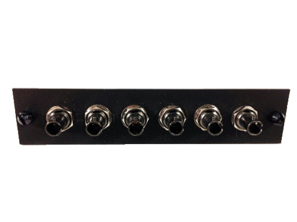 FP06PMMSTU1B  - MM STU SIMPLEX BLACK ADAPTER PANEL  6 PORT