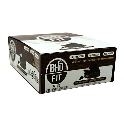Bhu Fit Paleo, Double Dark Chocolate Chip, 12 bars- 19 oz (539g) Bhu Fit Paleo, Double Dark Chocolate Chip, 12 bars- 19 oz (539g)